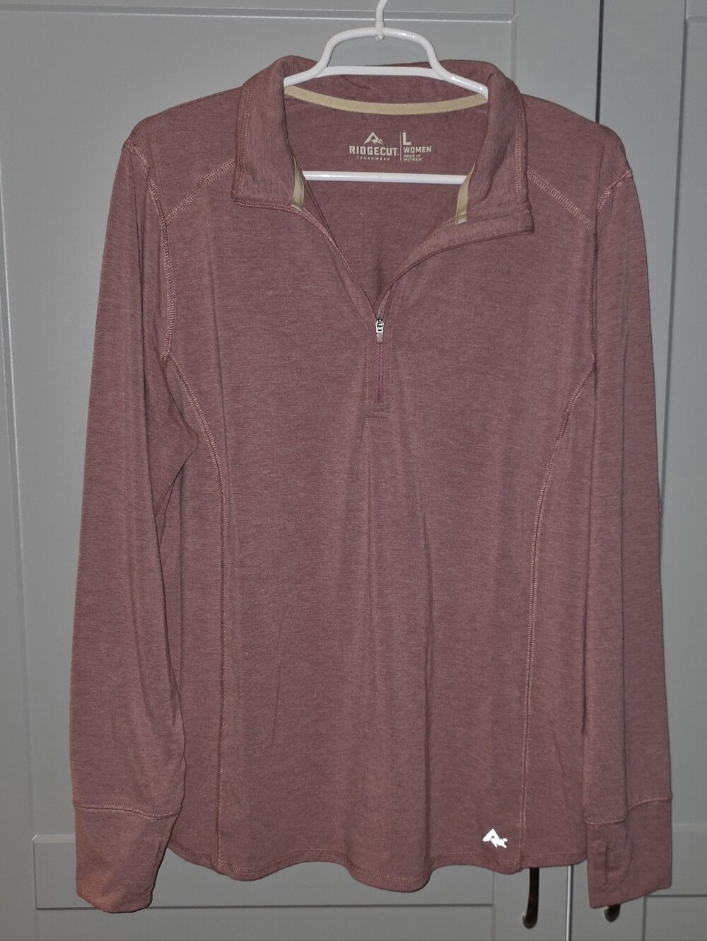Ridgecut Womens 1/4 Zip Top Large/ Pink